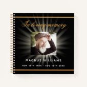 Livre d'invités funérailles funéraires noir photo (Devant)