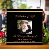 Livre d'invités funérailles funéraires noir photo 