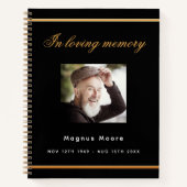 Livre d'invités funérailles funéraires noir photo  (Devant)