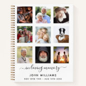 Livre d'invités funérailles photo collage blanc mé (Devant)