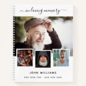 Livre d'invités funérailles photo collage blanc mé (Devant)