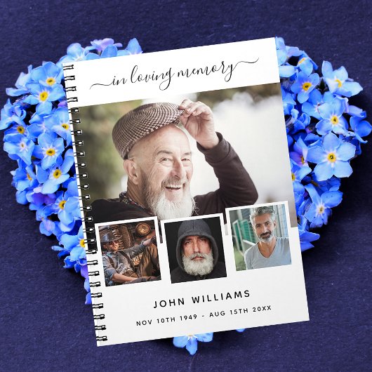 Livre d'invités funérailles photo collage blanc mé