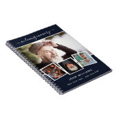 Livre d'invités funérailles photo collage bleu mém (Côté Droit)