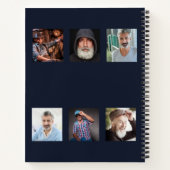 Livre d'invités funérailles photo collage bleu mém (Dos)