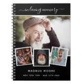 Livre d'invités funérailles photo collage noir mém (Devant)