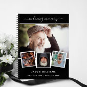 Livre d'invités funérailles photo collage noir mém