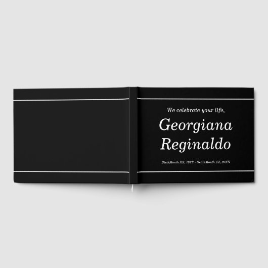 Livre d'invités funéraires élégant et minimal (Complet)