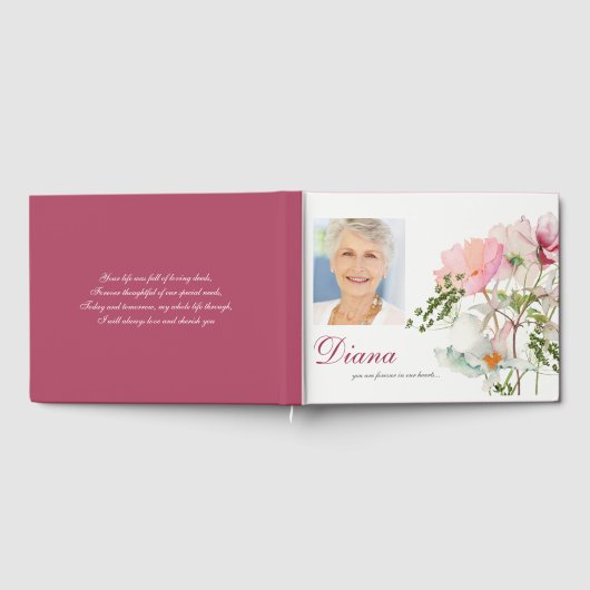 Livre d'invités funéraires | Flore douce (Complet)