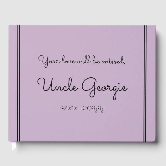 Livre d'invités funéraires/mémorial de base et min (Recto)