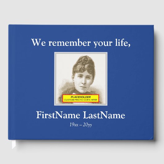 Livre d'invités funéraires minimes et personnalisé (Recto)