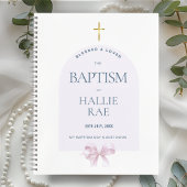 Livre d'invités Girl's Modern Pink Bow Baptism