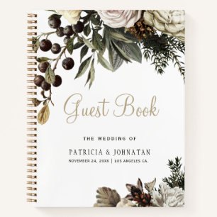 Livre d'invités mariage élégant floral