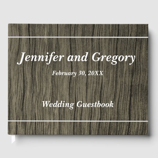 Livre d'invités minimaliste, mariage simple (Recto)