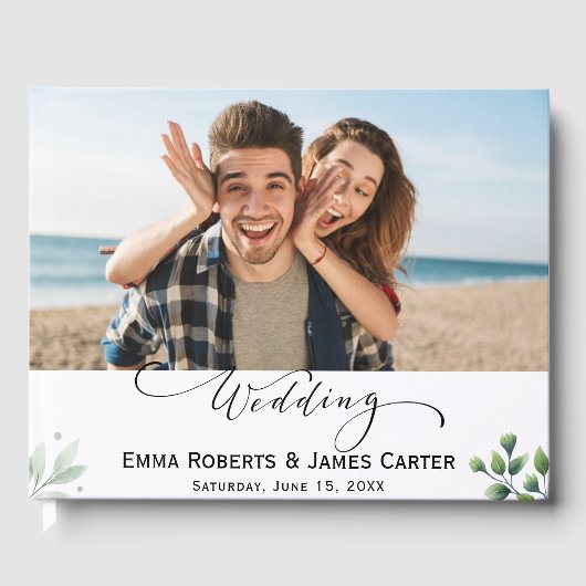 Livre d'invités photo manuscrit chic (Recto)