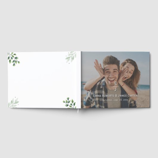 Livre d'invités photo Monogramme moderne (Complet)