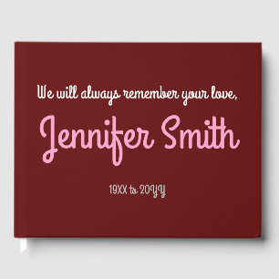 Livre d'invités simple, simple et funéraire