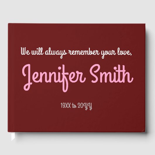 Livre d'invités simple, simple et funéraire (Recto)