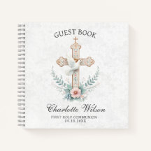 Livre d'invités White Dove First Holly Communion