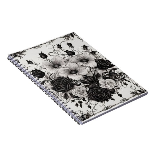 Livre d'ombres aux fleurs noires gothiques (Côté Droit)