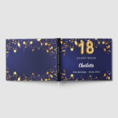 Livre D'or 18e anniversaire marine bleu or étoiles (Complet)
