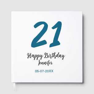 Livre D'or 21 ans audacieux lettre bleue simple minimum