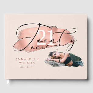 Livre D'or 21e anniversaire Rose Gold & Pink Photo