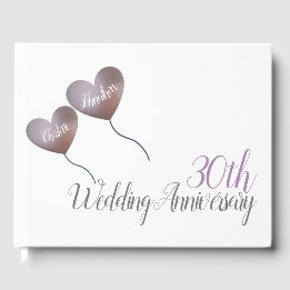 Livre D'or 30e anniversaire de la mariage perle ballons cardi