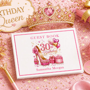 Livre d'or 30e anniversaire rose pailleté