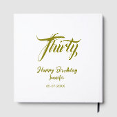 Livre D'or 30th birthday add name date year gold template thi (Verso)