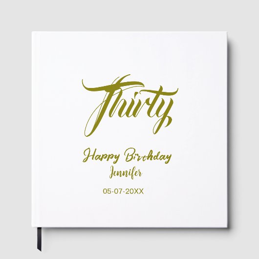 Livre D'or 30th birthday add name date year gold template thi (Recto)