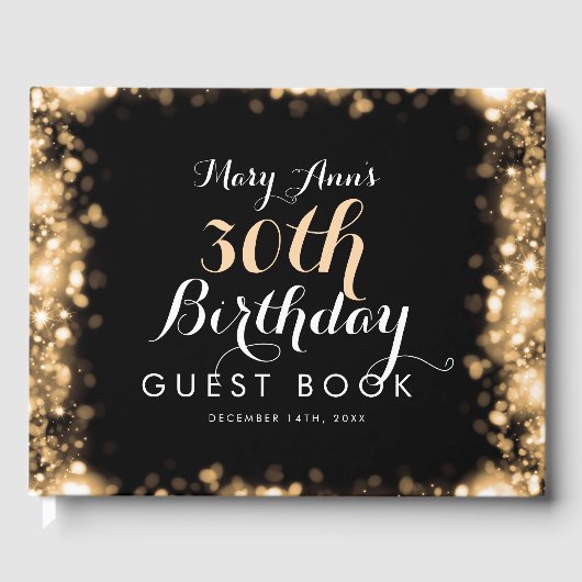 Livre d'or 30th Birthday Gold Sparkling Lights (Recto)