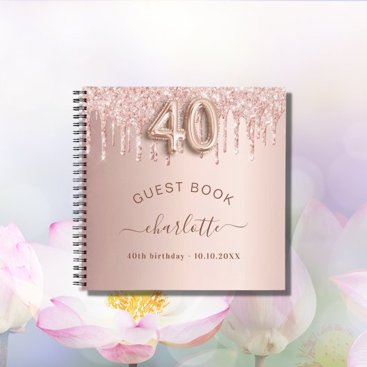 Livre d'or 40 ans gouttes rose gold