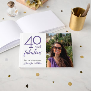 Livre D'or 40 et Fabulous Custom Photo & Name 40th Birthday