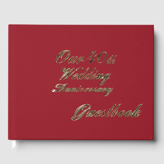 Livre D'or 40e anniversaire du Mariage Ruby Typographie de l' (Recto)