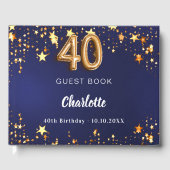 Livre D'or 40e anniversaire marine bleu étoiles or (Recto)