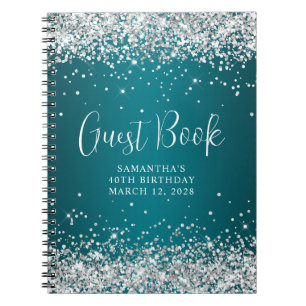 Livre d'or 40e anniversaire Turquoise foncé Paille