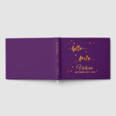 Livre D'or 40e anniversaire violet or bonjour 40 nom script (Complet)