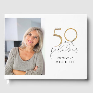Livre D'or 50 & Fabulous Black & White 50th Birthday Photo