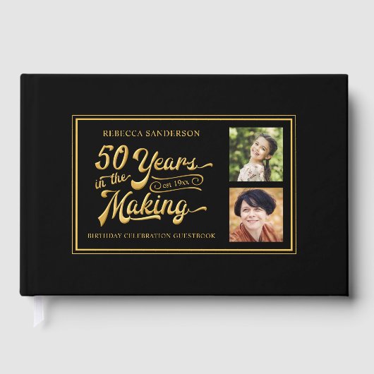 Livre D'or 50e anniversaire Alors et maintenant Photos Black  (Recto)