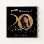 Livre d'or 50e anniversaire Black Gold Calligraphy (Dos)