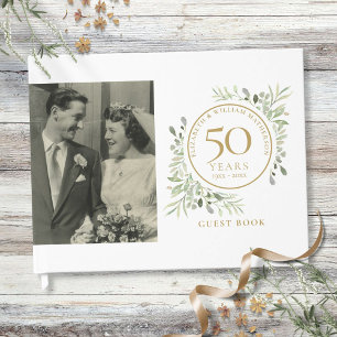 Livre D'or 50e anniversaire de Mariage Gold Green Photo