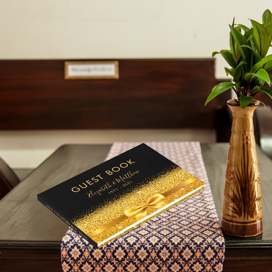 Livre D'or 50e anniversaire du Mariage étincelle d'or noir