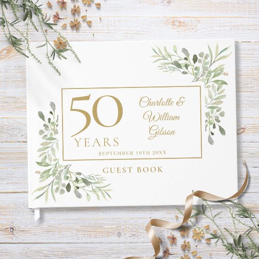 Livre D'or 50e anniversaire Mariage d'or Verdure