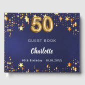 Livre D'or 50e anniversaire marine bleu or étoiles (Recto)