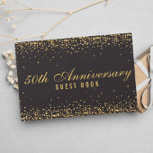 Livre D'or 50e Anniversaire Noir Confetti Élégant