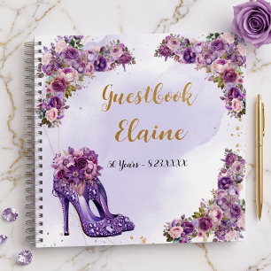 Livre d'or 50e Anniversaire Paillettes Violettes