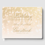 Livre d'or 50th Birthday Gold Bokeh Sparkle Lights<br><div class="desc">Elégant livre d'or de la fête du 50e anniversaire avec Gold Bokeh éclat</div>