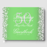 Livre d'or 50th Birthday Party Sage & Silver<br><div class="desc">L'élégante fête du 50e anniversaire étincelle le modèle d'or. Doté d'éclats Sage & Silver.</div>