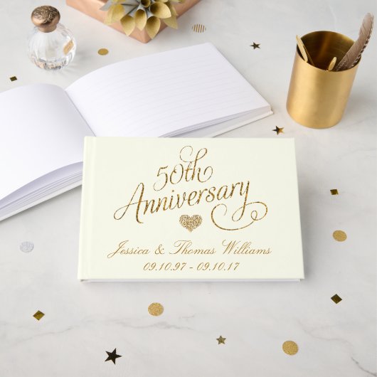 Livre D'or 50th Golden Wedding Anniversary (Recto ouvert)
