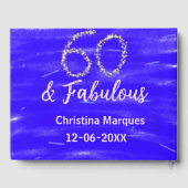 Livre D'or 60 & fabuleux anniversaire bleu argent ajouter nom (Verso)